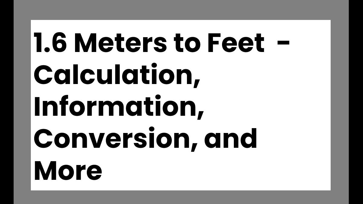 1.6 Meters to Feet  – Calculation, Information, Conversion, and More