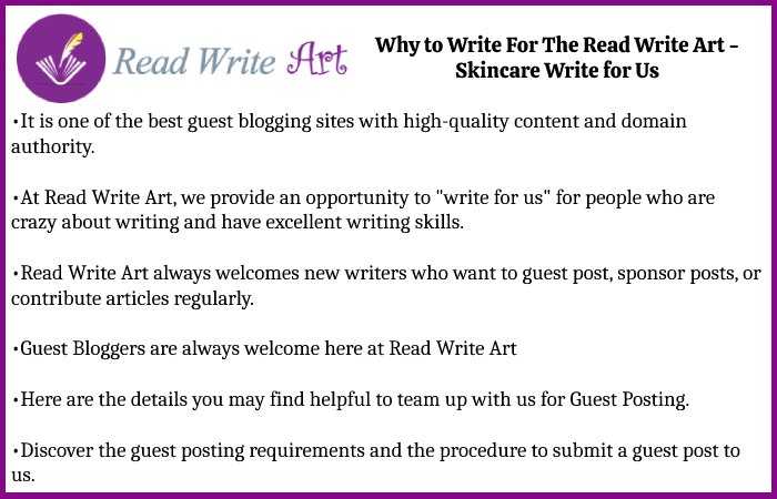 Why to Write For The Read Write Art - Skincare Write for Us
