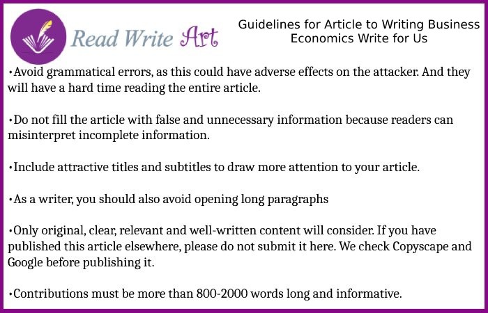 Guidelines for Article to Writing Business Economics Write for Us