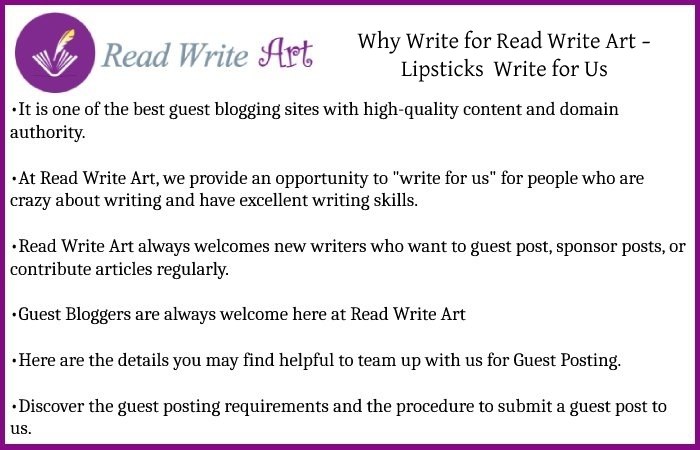 Why Write for Read Write Art – Lipsticks  Write for Us